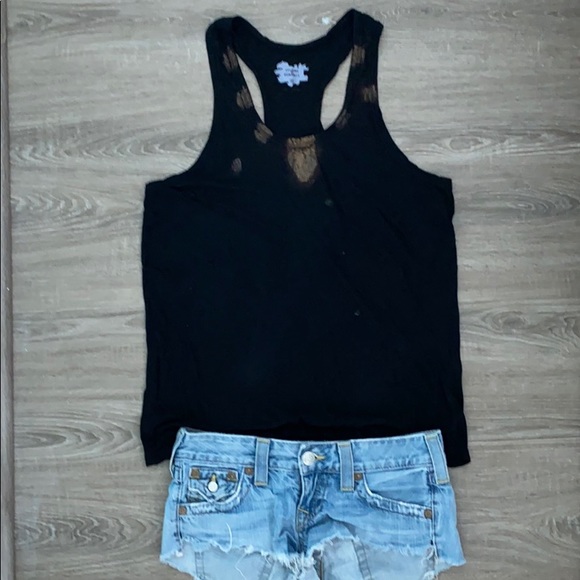 ❤️ Citizens of Humanity Gold Black Racerback Tank - Picture 3 of 3